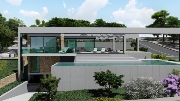 casa con jardin alrededor